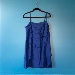NWT LOFT navy blue ruffled dress